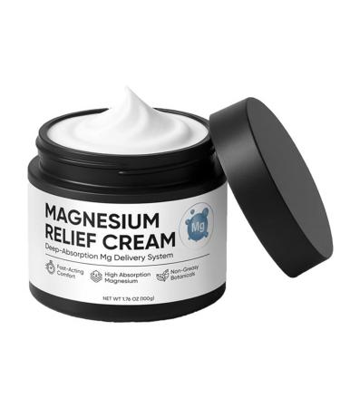 Nichalous Magnesium Joint Relief Cream Deep Absorption Formula for Muscle & Joint Comfort Fast-Acting Non-Greasy Body Lotion for Neck Back & Legs 1.76oz (1)