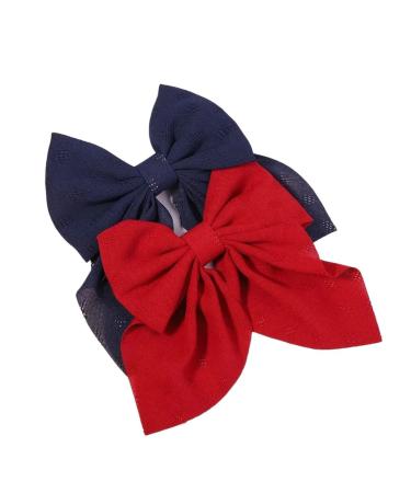 New 2025 2Pcs/Set Women New For Fashion Sweet Solid Bowknot Hair Clips Print Bows Hairpins Ribbon Barrettes Duckbill Clip Headwear Hair Accessories Jewelry Fashion Accessories Creative Gift