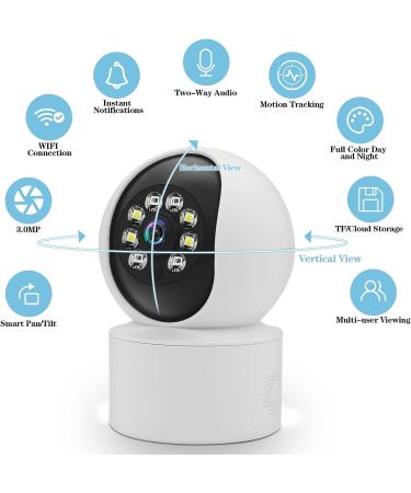 WiFi Plug-in Indoor Security Camera 360-degree Wireless 1080P with Night Vision & Motion Detection - Pet/Baby Monitor & Home Surveillance Camera - Includes 32GB SD Card - Buy Online on GoSupps.com