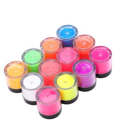 Fluorescent Powder Set - 12 Colors Glow in the Dark Nail Art & Party Decoration | DIY Phosphorus Manicure Accessories for Halloween - Buy Online on GoSupps.com
