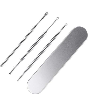 HEALIFTY 3Pcs Stainless Steel Ear Scoop Ear Cleaner Set Curette Earwax Removal Cleaning Tool - Buy Online on GoSupps.com