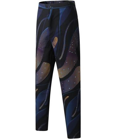 YHAIOGS 8 Year Men Slim Fit Print Zipper Button Trousers Suit Pants - Navy Medium - Buy Online on GoSupps.com