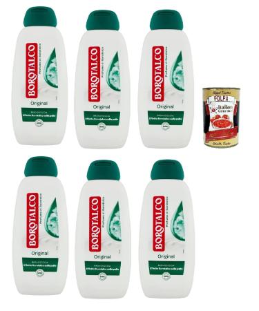 Italian Gourmet E.R. Borotalco Original Bath & Shower Gel with Borotalc Scent Formula with Moisturizers Borotalc Effect on Skin Dermatologically Tested 6 x 450 ml + Italian Gourmet Powder 400 g