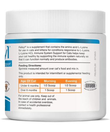 Felisyl L-Lysine Immune System Support Granules for Cats 3.5oz (100g) - Boost Feline Health - Buy Online on GoSupps.com