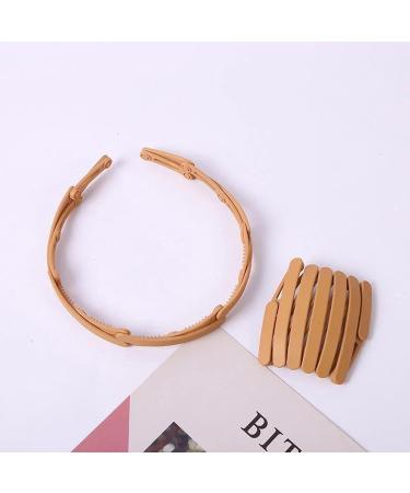 Retractable Hair Bands - Telescopic Folding Headband Elastic Folding Headband Multifunctional Hair Rim Business Travel Hair Accessories Daily Outings Turmeric - Buy Online on GoSupps.com
