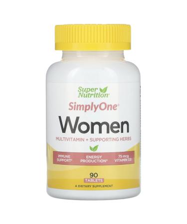SuperNutrition SimplyOne Multi-Vitamin for Women High-Potency One/Day Tablets 90 Count 90 Count (Pack of 1)