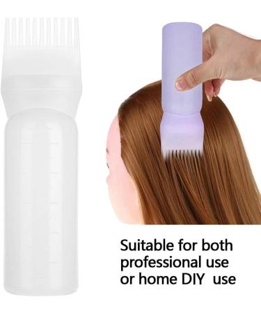Hair Dye Brush Bottle Shampoo Bottle Oil Coloring Dispensing Applicator Brush Tip Tools with 120ml Capacity for Hair Dyeing(White) - Buy Online on GoSupps.com