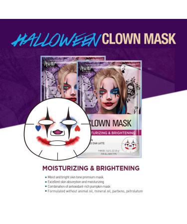 Epielle Halloween Character Sheet Masks - Clown & Skull Masks | Purifying Korean Beauty Facial Masks for All Skin Types (4-Pack - Buy Online on GoSupps.com