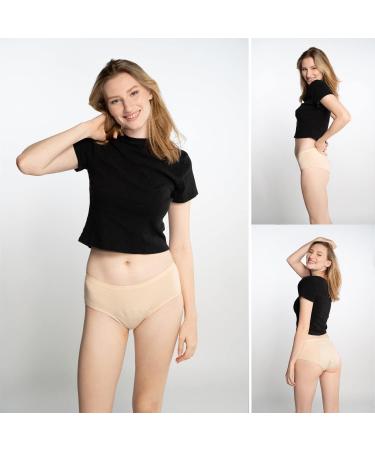 Noblood Period Underwear | Eco-Friendly & Washable | Comfort Fit for Girls | Absorbent Menstruation Briefs | XXS-3XL Nude - Mohina L - Buy Online on GoSupps.com