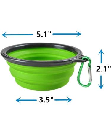 Piepea Collapsible Dog Bowl 2 Pack Travel Bowl Made of Food-Grade Silicone BPA-Free Portable Foldable Dog Cat Food Water Feeding Bowl Two Free Carabiners - Buy Online on GoSupps.com