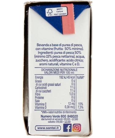 Parmalat Santal Pesca Set of 3 peach juice Fruit juice Soft drink Brik 3 x 200 ml - Buy Online on GoSupps.com