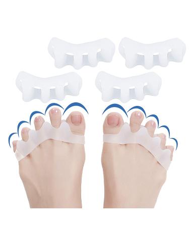 OBSGUMU 2Pairs Silicone Toe Separators Toe Spreaders Toe Stretchers Toe Straighteners Toe Divider for Overlapping Toes  Bunions  Hammer Toes  Plantar Fasciitis  Pedicure Quick Pain Relief