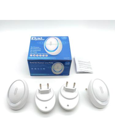 Ultrasound Pest Control 4-Piece Set | Effective Mouse & Insect Repellent | Human & Pet Safe Defense Against Rats Mice Mosquitoes & Cockroaches - Buy Online on GoSupps.com