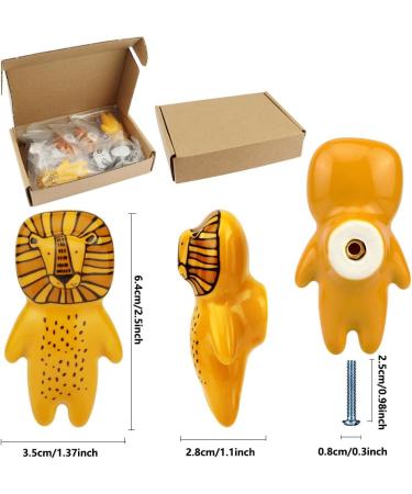 Akogd Ceramic Cabinet Buttons for Children - 6 Decorative Cartoon Animal Drawer Handles for Kids' Rooms - Buy Online on GoSupps.com
