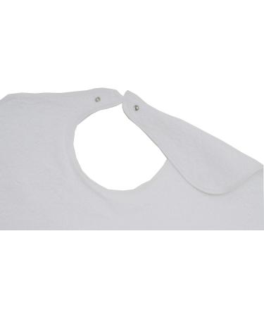 Shop 3 Pack Terry Latz Bibs for Adults | 50x60 cm | Cotton Blend | Eco-Friendly White Adult Bibs with Push Button Closure - Buy Online on GoSupps.com