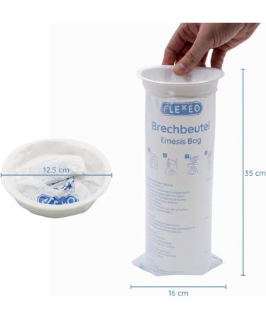 Flexeo Spitting Bags (25 Pack) - 1500ml Capacity | Durable Brecht Bags for Kids & Adults | Ideal for Nausea & Vomiting | Travel Essential - Buy Online on GoSupps.com