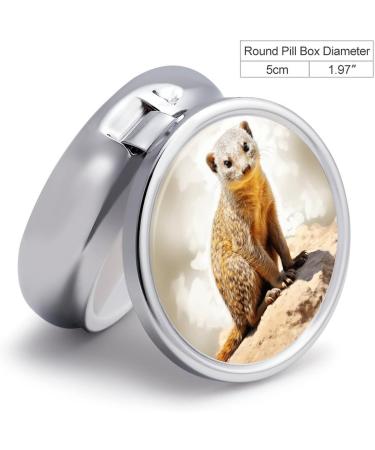 Travel Pill Box with Meerkats - 3 Compartment Portable Pill Organizer for Purse & Pocket - Buy Online on GoSupps.com