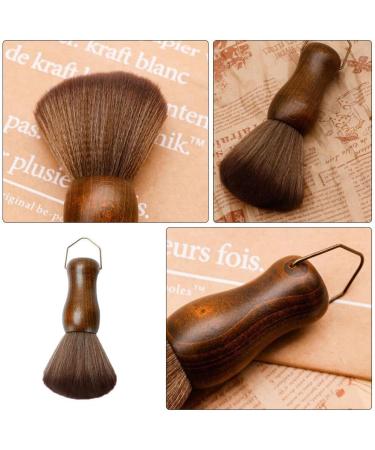PATKAW Neck Duster Barber Salon Brush Hair Cutting Neck Duster Barber Brush with Hanging Hook with Wood Handle Soft Bristles Stand Up Base - Buy Online on GoSupps.com