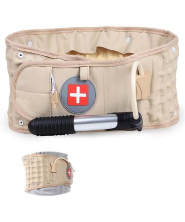 Back Decompression Belt fit Waist 26.38-43.31inch Lumbar Support Inflatable Lumbar Traction Belt Khaki Spinal Back Belt for Men Women Decompression Back Belt - Buy Online on GoSupps.com