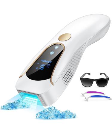 IPL devices hair removal with ice functions 3 extended functions HR/SC/RA 999 900 light pulse 9 energy levels laser hair removal hair removal for face armpits legs body white