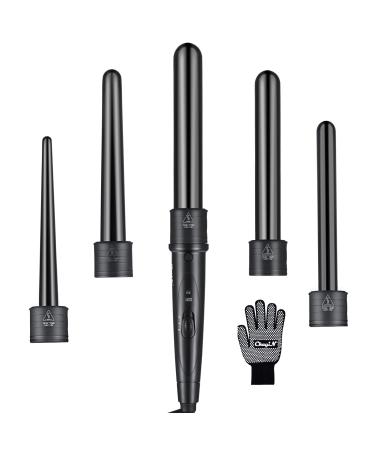 CCKeyin curling iron set 5 In 1 multifunctional ceramic curling iron curly winder kit curly bars with different attachments large and small curls set black - Buy Online on GoSupps.com
