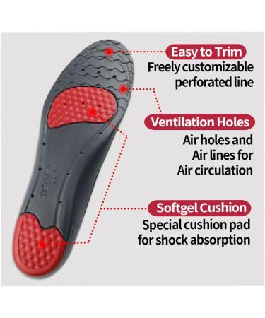 FOLAX Solid Gel Cushion Insoles - Large Size for Work & Military - Shock-Absorbing Arch Support Orthotics Inserts with Air Memory Foam - Buy Online on GoSupps.com
