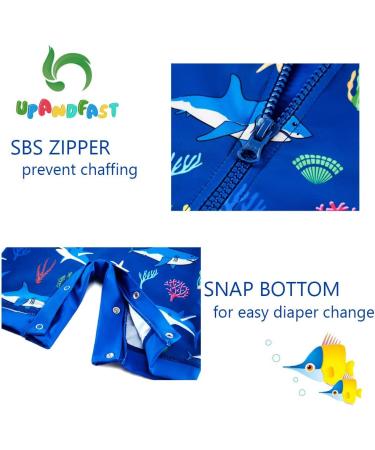 UPF 50+ Shark Print Baby Swimwear with Snap Bottom | 9-12 Months - Buy Online on GoSupps.com