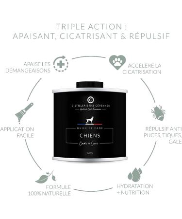 Distillerie des C vennes - Cade Oil for Dogs - 500g - The Only Oil 100% Made and Distilled in France - Buy Online on GoSupps.com