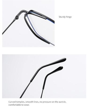 KDOQ Oversized Polygon Anti Blue Light Glasses for Men & Women - Ultra Light Alloy Black Frame - Buy Online on GoSupps.com