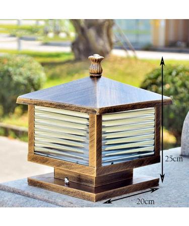 Vintage Industrial Aluminum Bollard Light Waterproof Outdoor Solar Post Light Courtyard Garden Stigma Light - Buy Online on GoSupps.com