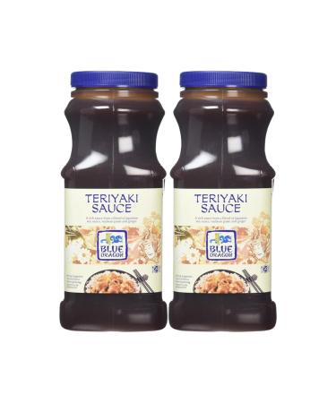 Teriyaki Sauce Blue Dragon 1 Litre | Sweet & Savoury Teriyaki-Noodles Marinade for Chicken Beef Salmon - Vegetables Gluten Free Vegan - Pack of 2 X 1 ltr