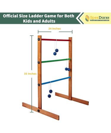 SpexDarxs Ladder Toss Outdoor Game Set - Wooden Golf Toss with Ladder Ball Bolas & Carrying Bag - Fun for Kids & Adults - 35inch - Buy Online on GoSupps.com