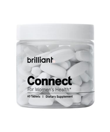 Brilliant Connect Period Health Supplement Promotes Relief from Cramps Fatigue Irregular Periods Hormonal Acne Hot Flashes and More* Natural Hormone Balance Support* (60 Tablets)