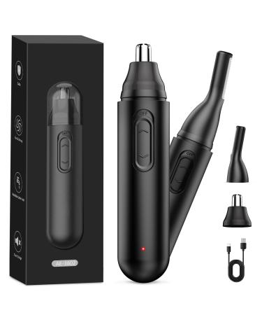 Nose Hair Trimmer for Men Rechargeable: 2024 Upgrade Nose Trimmer Men Painless Nose Hair Trimmer Dual Edge Blades IPX7 Waterproof Eyebrow & Facial Hair Trimmer for Men for Easy Cleansing Black
