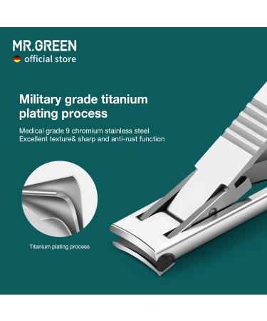 Mr. Green Stainless Steel Fingernail & Toenail Clippers | Ultra-Thin Sharp Scissors for Home & Salon Manicure Tools (Light Gray) - Buy Online on GoSupps.com