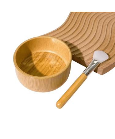 Face Mask Mixing Bowl Set - Bamboo DIY Facial Tools for Skin Care | Complete Mixing Tool Kit with Bowl Spatula Spoon & Brush Applicator - Buy Online on GoSupps.com