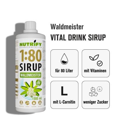 Nutrify Vital Fitness Drink 1:80 Syrup Set - Waldmeister & Cola - Sugar-Free Low-Calorie Sports Beverage Concentrate with Vitamins & L-Carnitine - 2x1L Pack (160L Total) - Buy Online on GoSupps.com