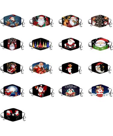 1 Pieces Adults Protect_Cover_Mask Washable Reusable Christmas Print With Filter Pocket Adjustable Earloops (L) - Buy Online on GoSupps.com