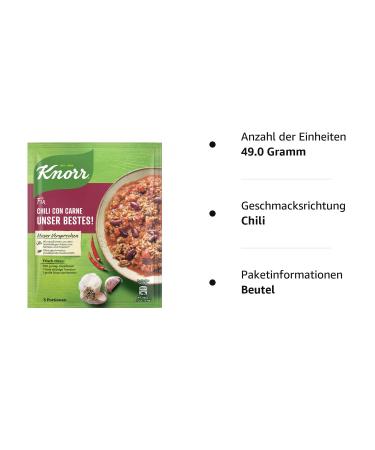 Buy Knorr Fix Chili con Carne Seasoning Mix - 3 Portions (49g) | International Shipping Available - Buy Online on GoSupps.com