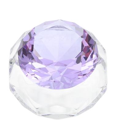 Healeved Nail Art Crystal Cup Crystal Dappen Dish Glass Terrarium with Lid Glass Dappen Dish Manicure Dish Bowl Manicure Art Dish Nail Liquid Cup Accessories With Cover White Crystal Purple