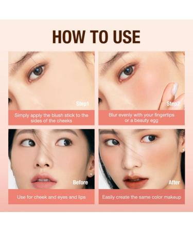  Beliky Girl 6-Color Lipstick Blush Balm 3-in-1 Eye Lip & Lip Gloss Waterproof Lightweight Blush Balm Cream for Women (#03) - Buy Online on GoSupps.com