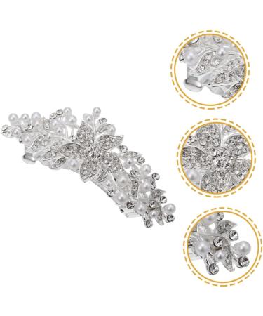 MUSISALY Rhinestone Hair Clip Women Hairpin Silver Hair Clips Hair Barrettes for Pearl Barrettes for Women Womens Barrettes for Hair Rhinestone Flower Hair Clip Pearl Hair Pin Iron - Buy Online on GoSupps.com