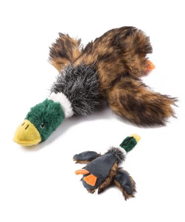 AYEUPZ Dog Toys Squeaky Duck Plush Toy Interactive Chewing Dental Care Toy with Sound (Mallard Profile)