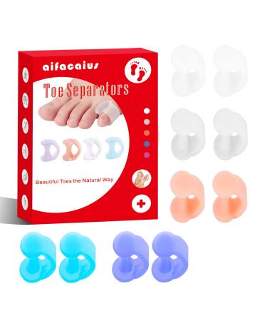 12 Pack Gel Toe Separator Pinky Toe Spacers Little Toe Cushions for Preventing Rubbing & Relieve Pressure Little Toe Spacers for Overlapping Toe (5 Colours)