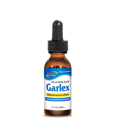 North American Herb & Spice Garlex - 1 fl. oz. - Oil of Wild Garlic - Contains Coriander Basil Ginger Fennel Oreganol P73 - Non-GMO - 110 Servings