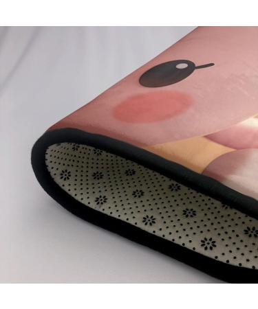Flannel Carpet Cute Marshmallow Hot Chocolate Pattern 60 x 39 in Non-Slip Durable Suitable for Living Room and Office Bedroom - Buy Online on GoSupps.com