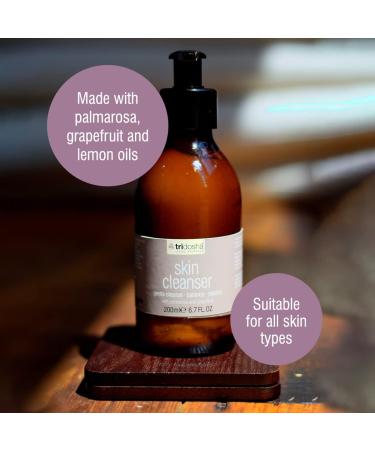 Tri-Dosha Living Ayurveda Facial Cleanser Make Up Remover & Skin Cleanser 200ml - Vegan - Hydrating & Nourishing Facial Wash - Palmarosa Grapefruit Lemon Essential Oils - All-Natural Ingredients Facial Cleanser (200ml) - Buy Online on GoSupps.com