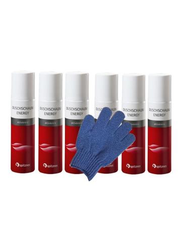 spitzner spitzner EnergieBoost Shower Foam (6 x 150 ml) with Free Massage Glove