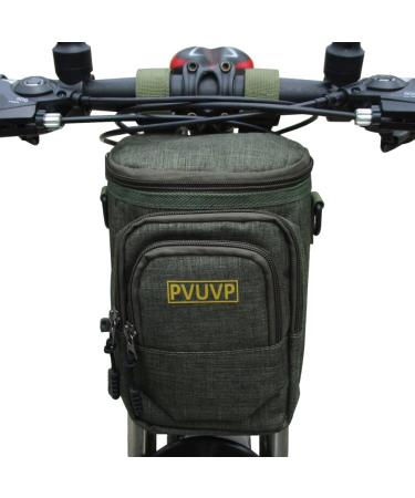 PVUVP Bike Handlebar Bag,Bike Front Bag, Road Bike Bag, Bike multifunctional 2.8L bag, Bicycle waterproof bag for commuter, for outdoor, riding & traveling & camping Green