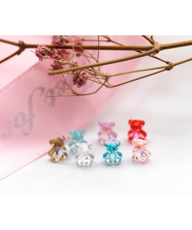 200pack Cute AB Bear Nail Art Decorations Gummy Bear Nail Crystal Bear Beads DIY Crafting Bear Crystal Charm Small transparency - Buy Online on GoSupps.com